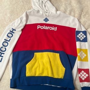 a large polaroid hoodie , male or female
